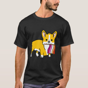 Camiseta Lésbica Corgi Orange Pink Lésbica Orgânica