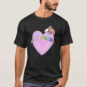 Camiseta Lésbica da Fila da Orgulho gay do Coração Banana L