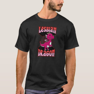 Camiseta Lésbica Dragão Lgbtq Gay Mítico Orgulho Lésbico Fl