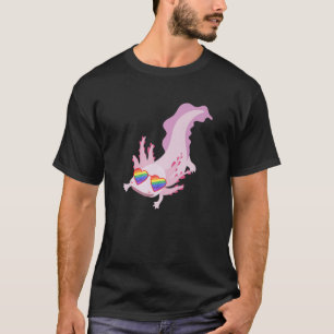 Camiseta Lésbica elegante Axolotl Orgulho gay LGBT Coisa a