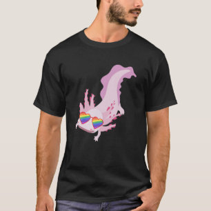 Camiseta Lésbica elegante Axolotl Orgulho gay LGBT Coisa a