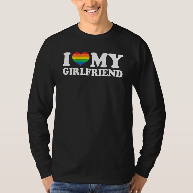 Camiseta Lésbica Eu Amo Meu Coração Namorada Lgbt Minha Gir (Frente)