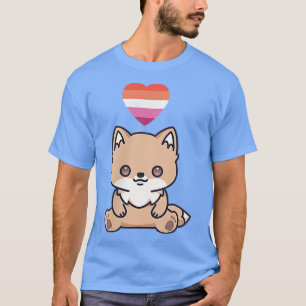 Camiseta Lésbica Fo LGBTQ Orgulho gay Flag Kawaii Heart