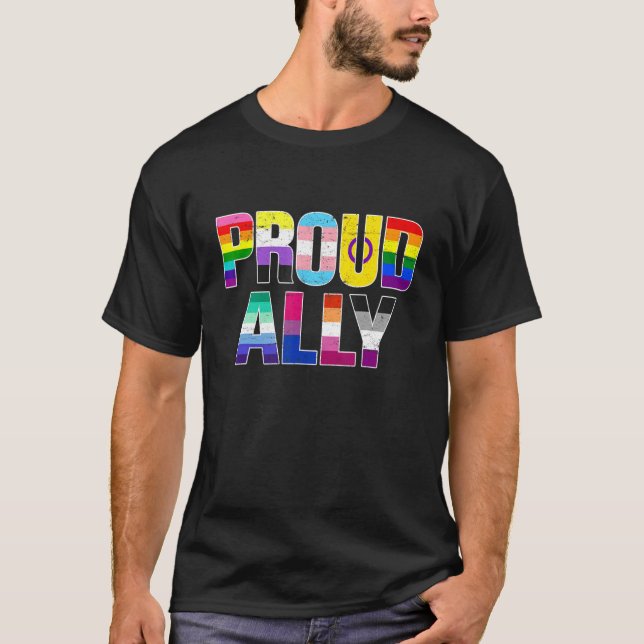 Camiseta Lésbica Gay bissexual Trans Pan Queer Orgulhosa Al (Frente)