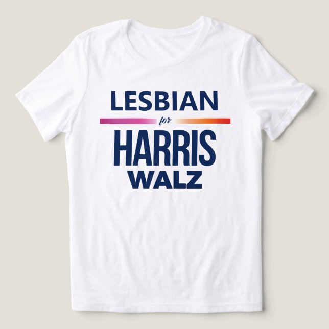 Camiseta Lésbica para Harris Walz (Design frontal)