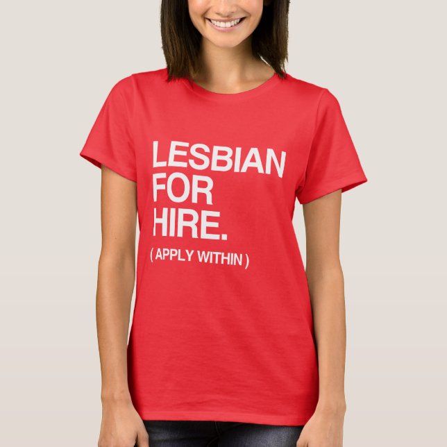 CAMISETA LÉSBICA PARA O ALUGUER (Frente)