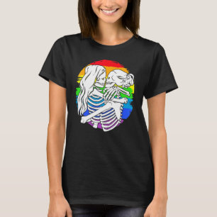 Camiseta Lésbica Skeleton Casal Orgulho Lésbico por Hallowe