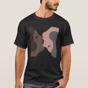 Camiseta Lésbicas beijando LGBT homossexual bissexual Gay Q
