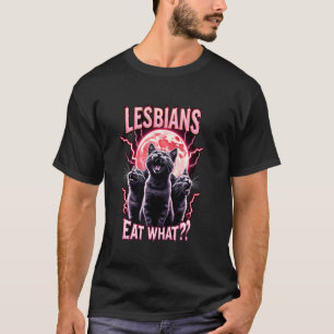 Camiseta Lésbicas Comem O Que Gatos Engraçados Meme LGBTQ L
