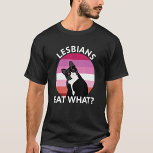 Camiseta Lésbicas Comem Que Cor Lésbica De Gato Preto Bonit