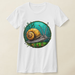 Camiseta Lesma de Desenho Kawaii Divertida Estética de Vida