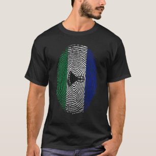Camiseta Lesoto Flag Dna Fingerprint Men Mulheres Crianças