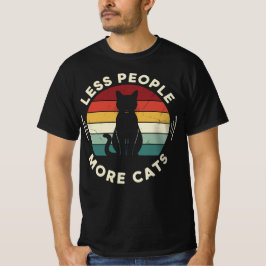 Camiseta Less People More Cats | Funny Retro Cat Lover