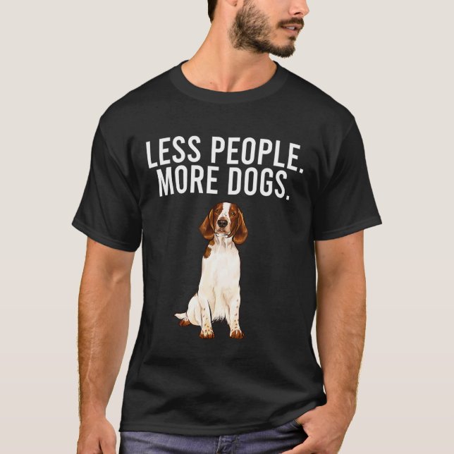 Camiseta Less People More Dogs Welsh Springer Spaniel Funny (Frente)