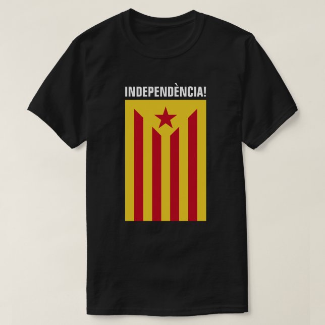 Camiseta L'Estelada Vermella - bandeira Starred vermelho (Frente do Design)