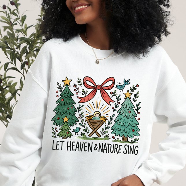 Camiseta Let Heaven and nature Sing Nativity Christmas (Criador carregado)