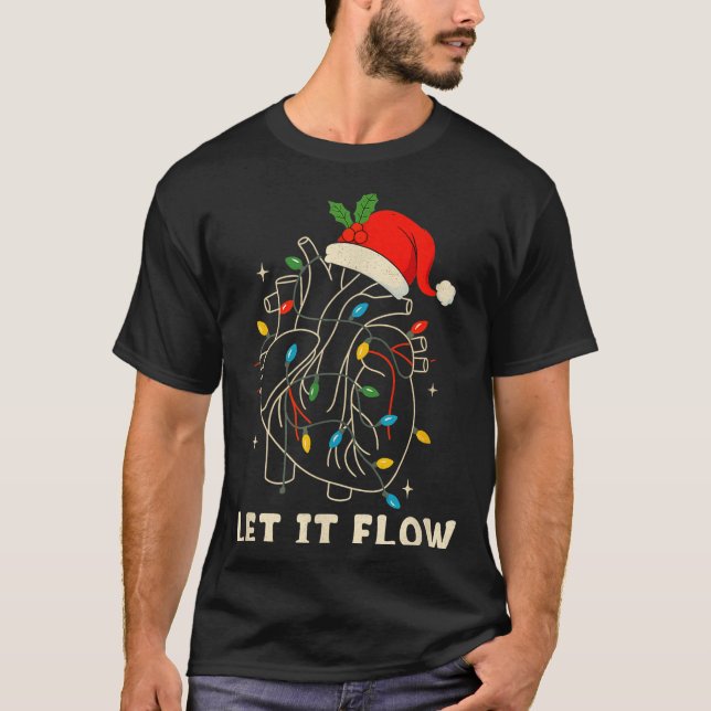 Camiseta Let It Flow Funny Anatomical Heart Christmas, Medi (Frente)