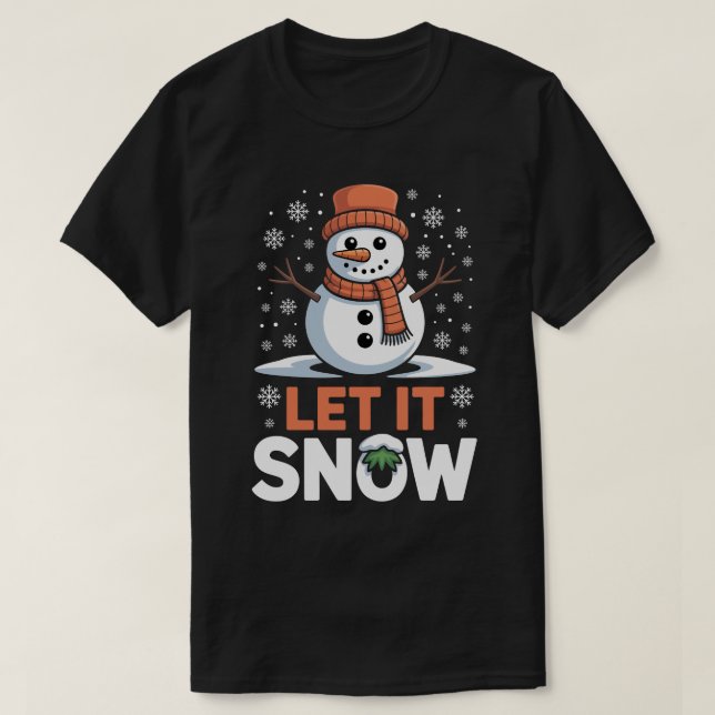 Camiseta Let It Snow Cute Snowman (Frente do Design)