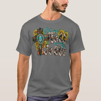 Camiseta Let Me Tell You About My Jesus Leopard Sunflower C