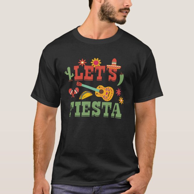 Camiseta Let s Fiesta Cinco de Mayo Party Saying Quote Grap (Frente)