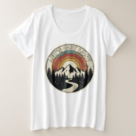 Camiseta Let’s Get Lost Retro Mountain Adventure Outdoor