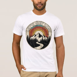 Camiseta Let’s Get Lost Retro Mountain Adventure Outdoor
