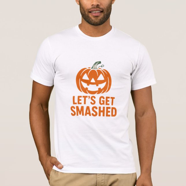 Camiseta Let’s Get Smashed Funny Halloween Pumpkin T-Shi (Frente)