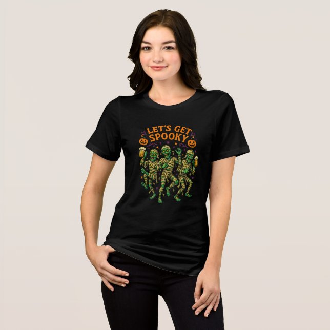 Camiseta Let’s Get Spooky Dancing Mummies Art (Frente Completa)