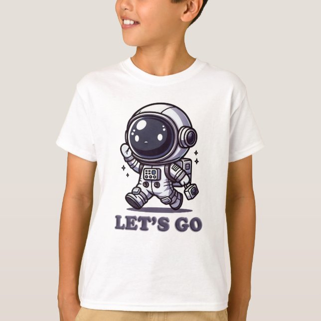Camiseta Let’s Go – Cute Astronaut Adventure Tee (Frente)