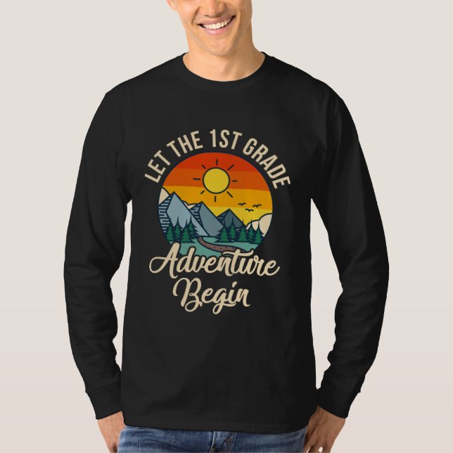 Camiseta Let The 1st Adventure Begin Student Kids Back To S (Frente)