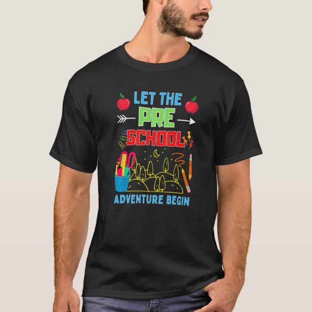 Camiseta Let The Pre K Adventure Begin Fourth Grade Teacher (Frente)