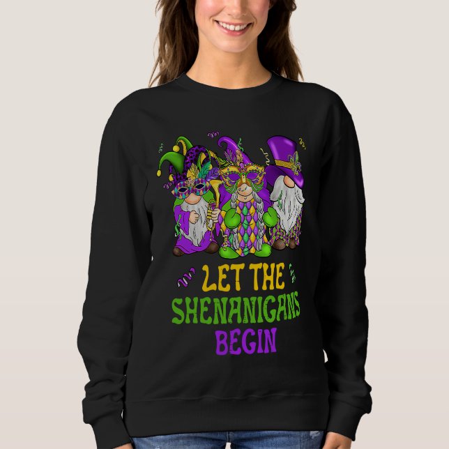 Camiseta Let The Shenanigans Begin Gnomes Mardi Gras  Men W (Frente)