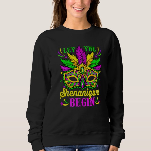 Camiseta Let The Shenanigans Begin Mardi Gras Mask Carnival (Frente)