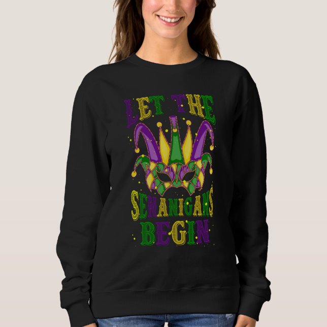 Camiseta Let The Shenanigans Begin Mardi Gras Mask Souvenir (Frente)