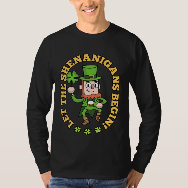 Camiseta Let The Shenanigans Begin Shamrock St Patricks Day (Frente)
