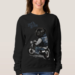 Camiseta Let&x27;s Dirigir Motocicleta Grande Cachorro Pret