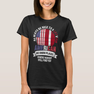 Camiseta Letão Americano Nós conhecemos Lugares onde País L
