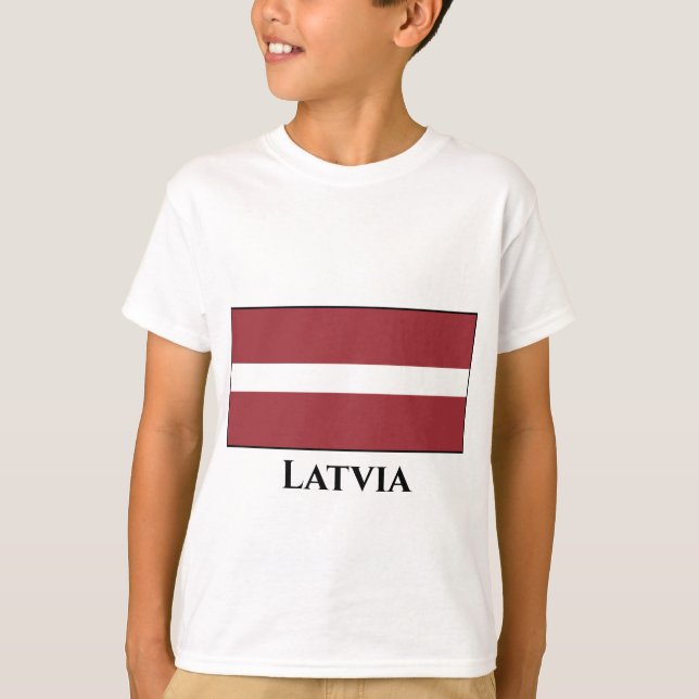 Camiseta Letão (Letão) Bandeira (Frente)