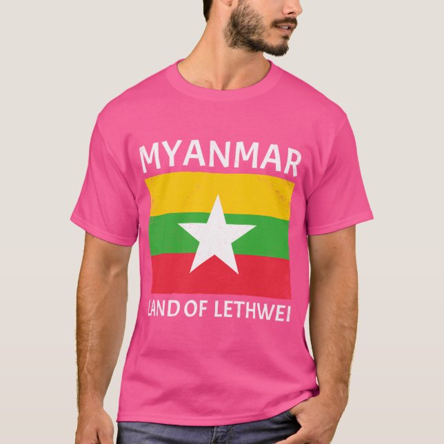 Camiseta Lethwei Bandeira De Mianmar (Frente)