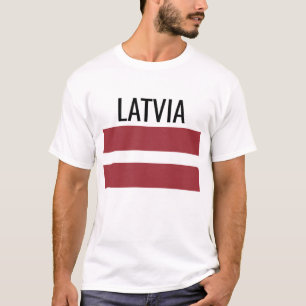 Camiseta Letónia // Bandeira Nacional do País Mundial
