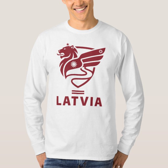 Camiseta Letônia Estado Báltico Norte da Europa (Frente)