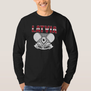 Camiseta Letônia Ping Pong Orgulhoso Apoio ao Tênis de Mes