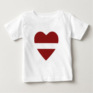 Camiseta Letônia Sinalizador Heart Shirt