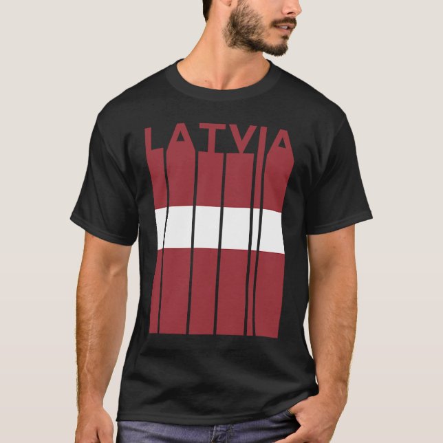 Camiseta Letónia Vintage Letónia Bandeira Letã (Frente)
