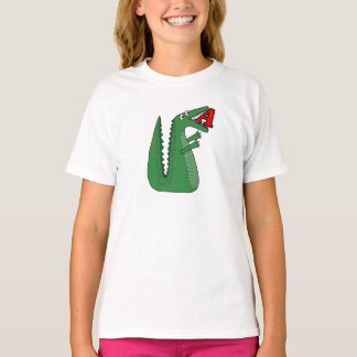 Camiseta Letra A Alligator Baby Bodycase. Cute Animal Alp