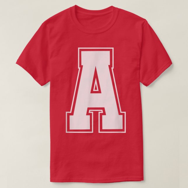 Camiseta Letra A - Alphabet Bold Capital Upper Case Initia (Frente do Design)