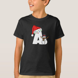 Camiseta Letra A branca para o Natal