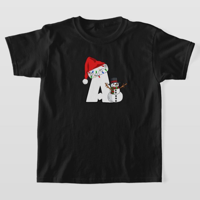 Camiseta Letra A branca para o Natal (Postura )