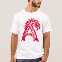 Letra A Estilizada com Dragão, Alfabeto de Dragão,