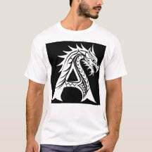Letra A Estilizada com Dragão, Alfabeto de Dragão,